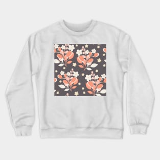 Modern floral bouquet with daisies repeat pattern print Crewneck Sweatshirt